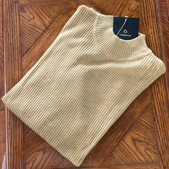 SALE! NWT Claiborne Mock Neck Lightweight Sweater - Picture 2 of 4